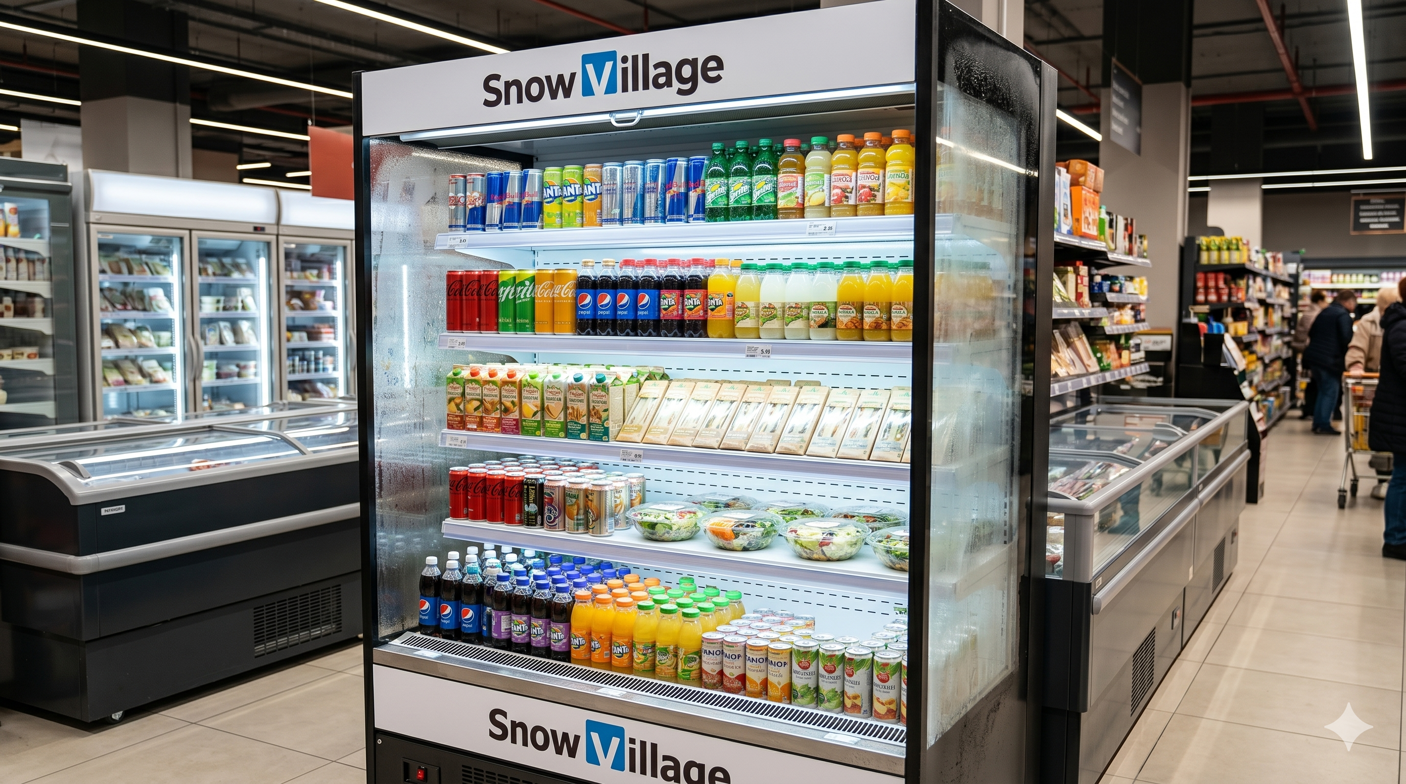 Légfüggöny kijelzős hűtőszekrény (Air Curtain Display Fridge)