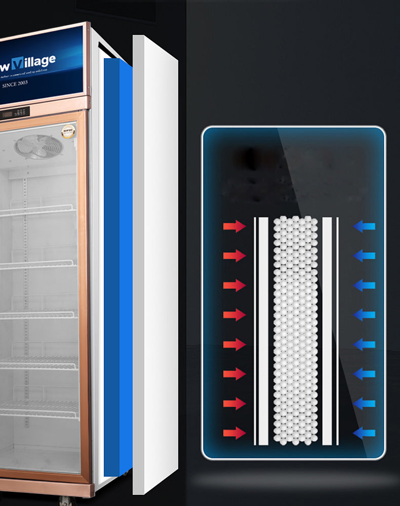 Függőleges hűtött vitrinek üvegajtóval, LC/LD sorozat, ventilációs hűtés - 1/2/3/4 ajtós