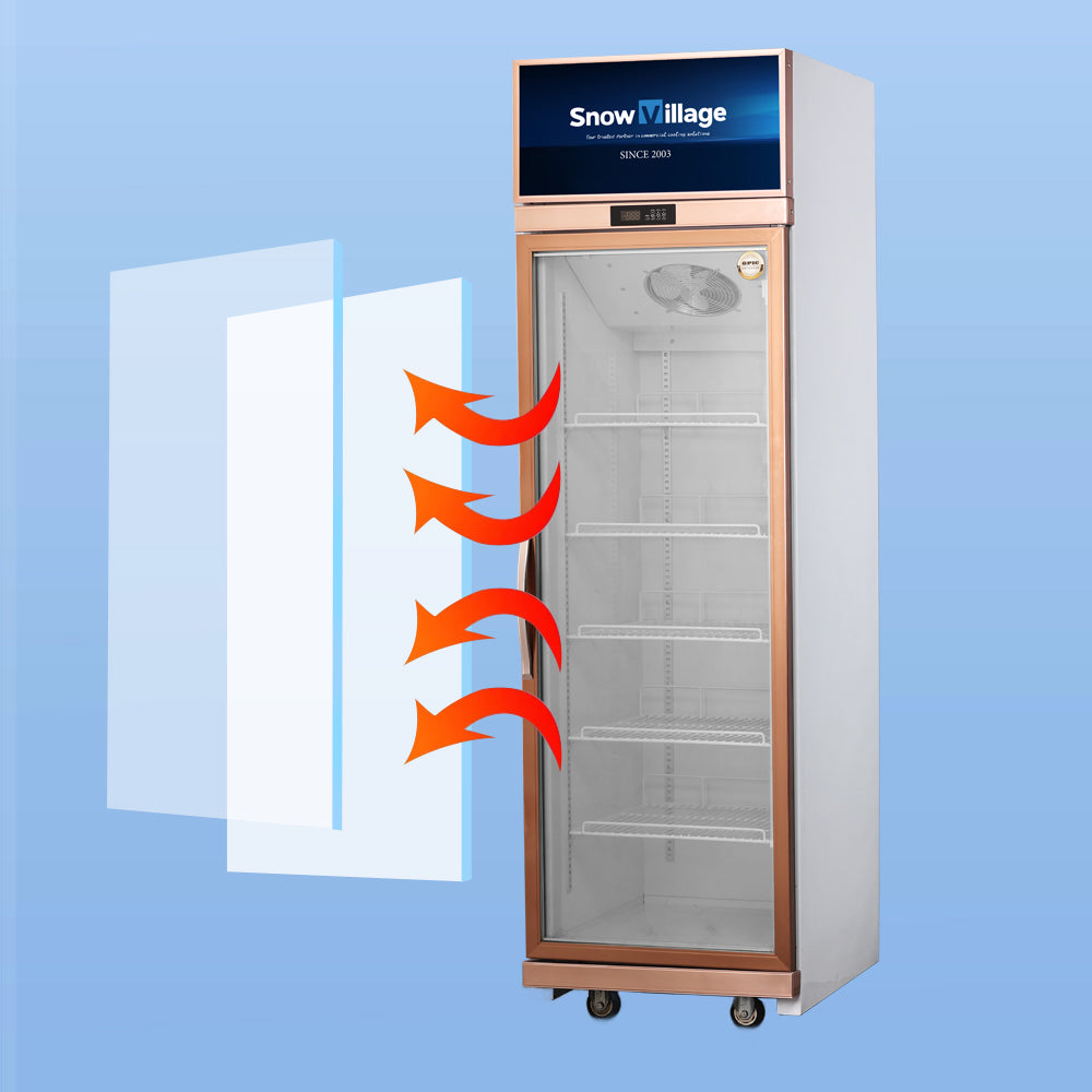 Függőleges hűtött vitrinek üvegajtóval, LC/LD sorozat, ventilációs hűtés - 1/2/3/4 ajtós