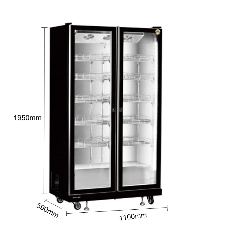 Függőleges hűtött vitrinek üvegajtóval, LC/LD sorozat, ventilációs hűtés - 1/2/3/4 ajtós
