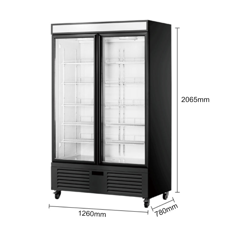 LC/LD Prémium függőleges hűtött vitrinek üvegajtóval és ventilációs hűtéssel - 1/2/3 ajtós sorozat