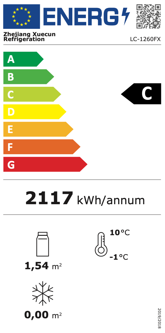 Függőleges hűtött vitrinek üvegajtóval, LC/LD sorozat, ventilációs hűtés - 1/2/3/4 ajtós