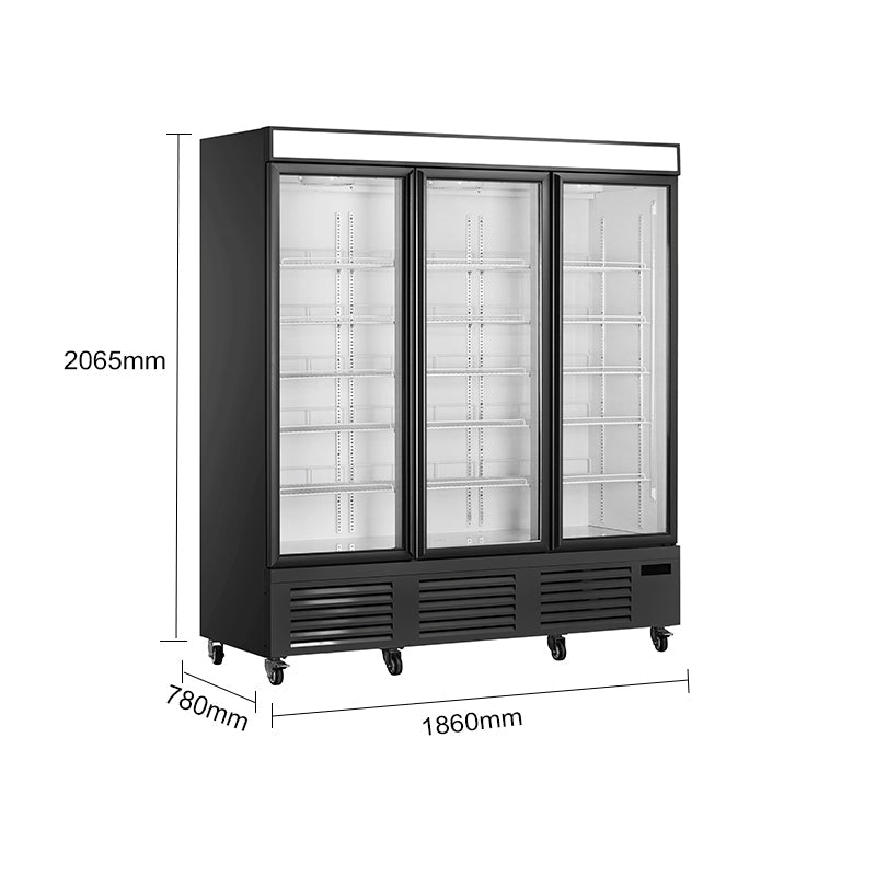 LC/LD Prémium függőleges hűtött vitrinek üvegajtóval és ventilációs hűtéssel - 1/2/3 ajtós sorozat