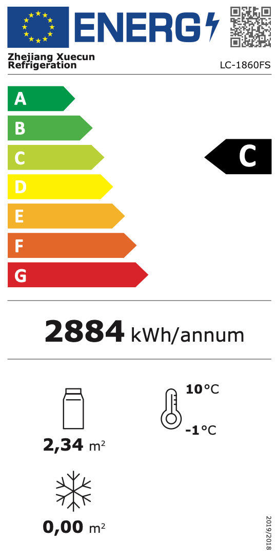 Függőleges hűtött vitrinek üvegajtóval, LC/LD sorozat, ventilációs hűtés - 1/2/3/4 ajtós