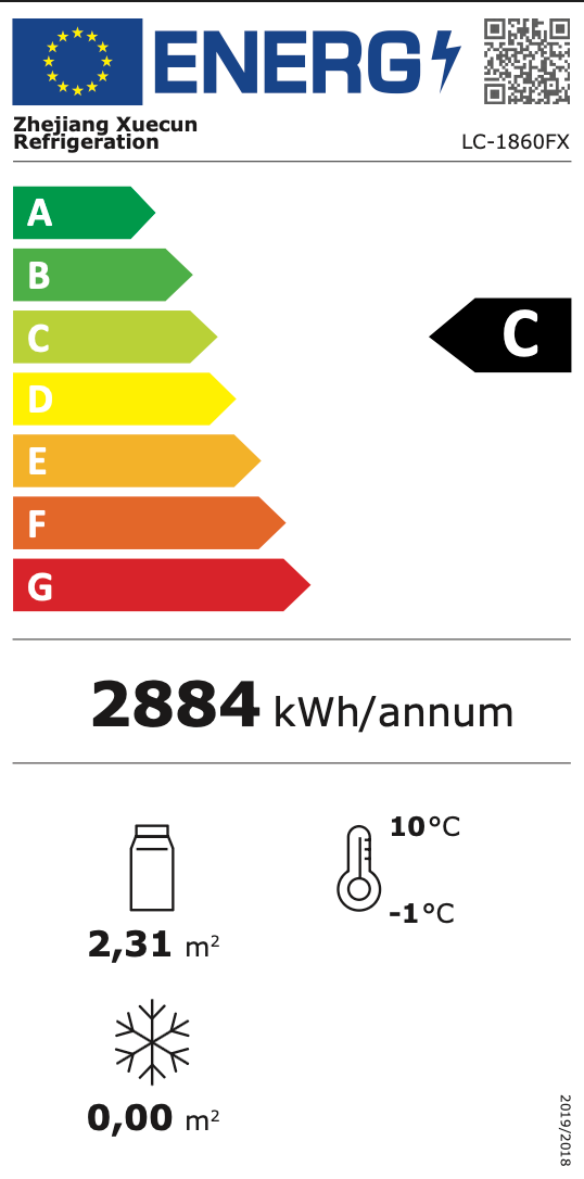 Függőleges hűtött vitrinek üvegajtóval, LC/LD sorozat, ventilációs hűtés - 1/2/3/4 ajtós